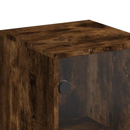 Highboard mit Glastüren Räuchereiche 35x37x120 cm