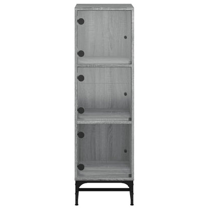 Highboard mit Glastüren Grau Sonoma 35x37x120 cm
