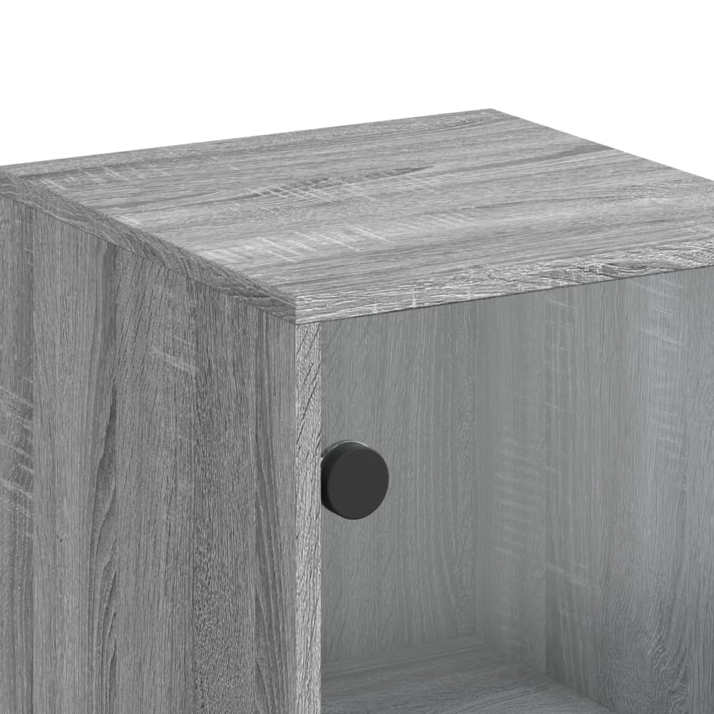 Highboard mit Glastüren Grau Sonoma 35x37x120 cm