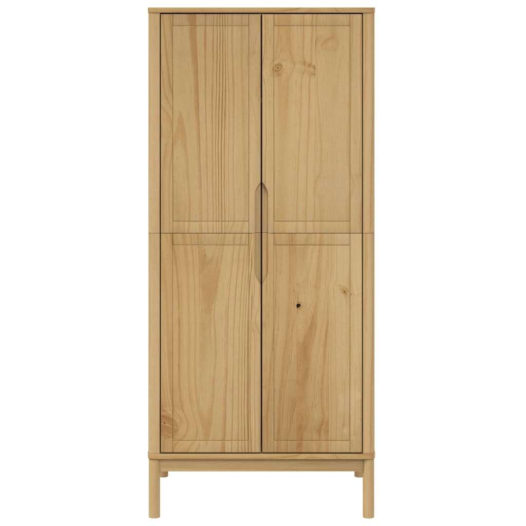 Kleiderschrank FLORO Wachsbraun 77x53x171 cm Massivholz Kiefer