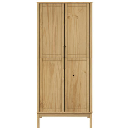 Kleiderschrank FLORO Wachsbraun 77x53x171 cm Massivholz Kiefer
