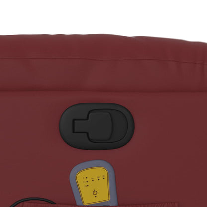 Massagesessel mit Aufstehhilfe Weinrot Kunstleder