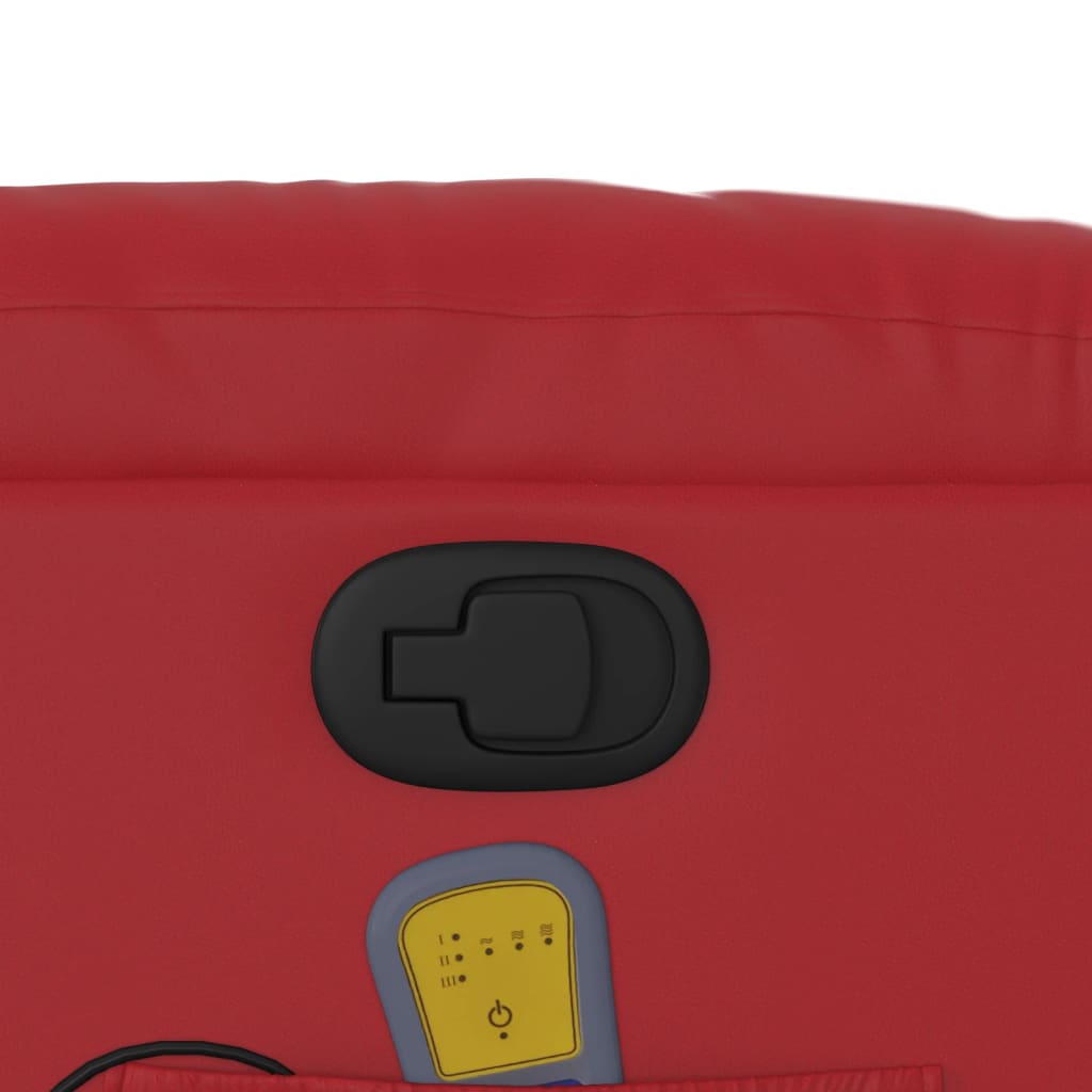 Massagesessel mit Aufstehhilfe Rot Kunstleder