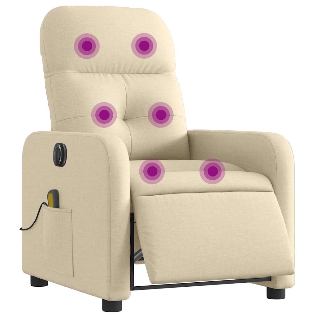 Massagesessel Elektrisch Creme Stoff