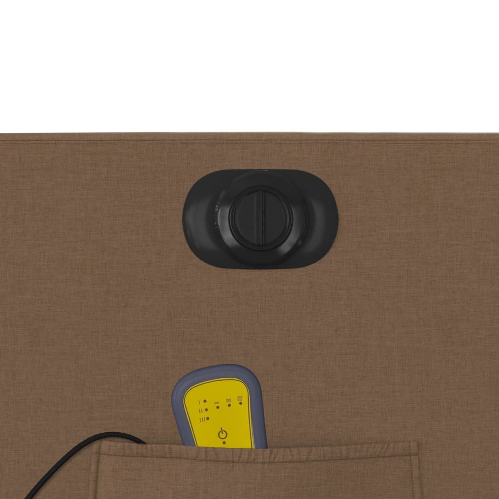 Elektrischer Massagesessel mit Aufstehhilfe Braun Stoff