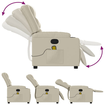 Massagesessel mit Relaxfunktion, Kunstleder, Creme