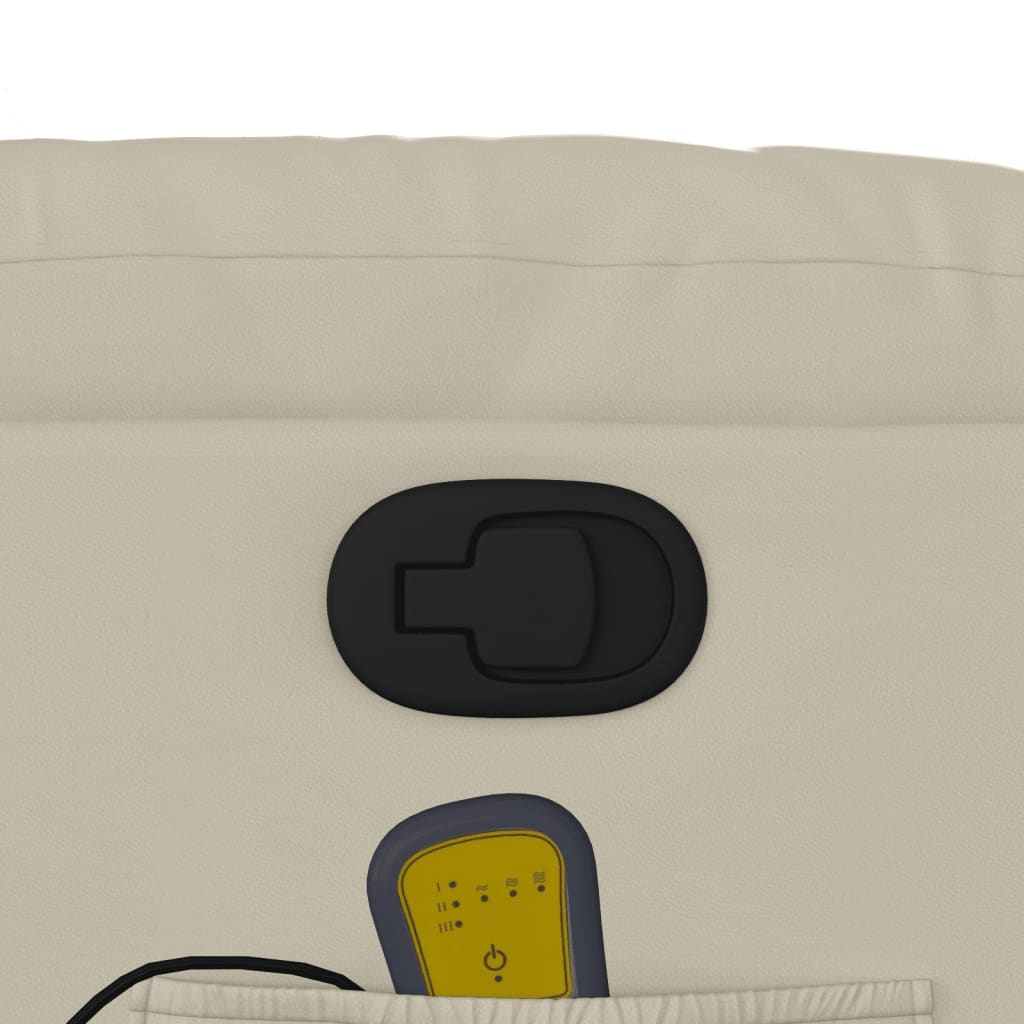 Massagesessel mit Relaxfunktion, Kunstleder, Creme