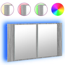 LED-Spiegelschrank Grau Sonoma 80x12x45 cm Acryl