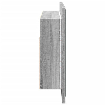 LED-Spiegelschrank Grau Sonoma 90x12x45 cm Acryl