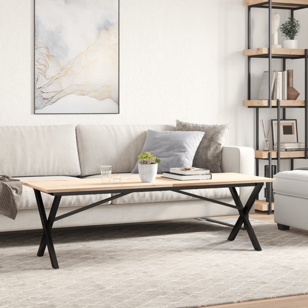 Couchtisch-Gestell in X-Form 140x30x43 cm Stahl