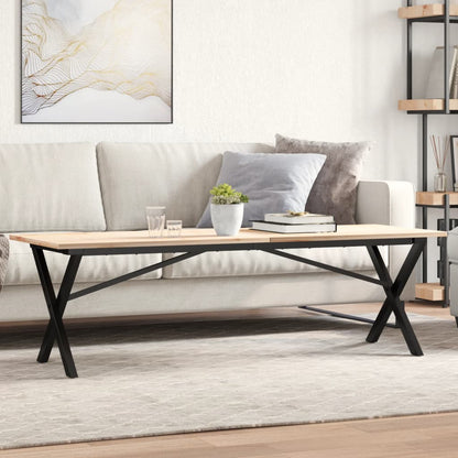 Couchtisch-Gestell in X-Form 140x30x43 cm Stahl