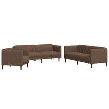 3-tlg. Sofagarnitur Braun Stoff