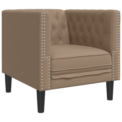 3-tlg. Chesterfield-Sofa-Set Cappuccino Kunstleder