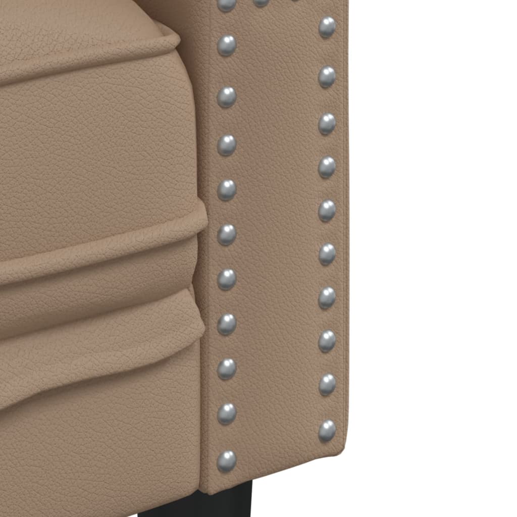 2-tlg. Chesterfield-Sofa-Set Cappuccino Kunstleder