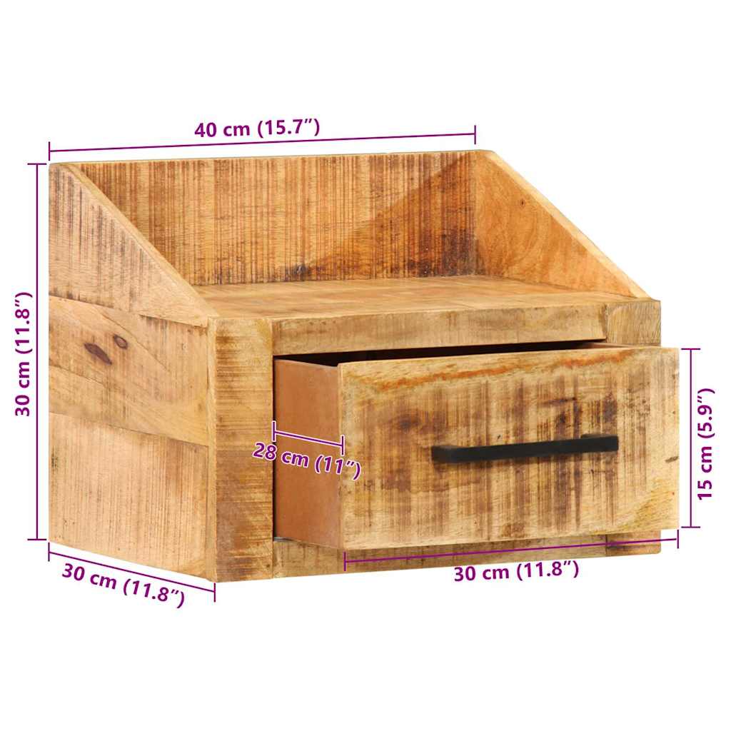 Nachttisch Braun 40 x 30 x 30 cm Massivholz Mango