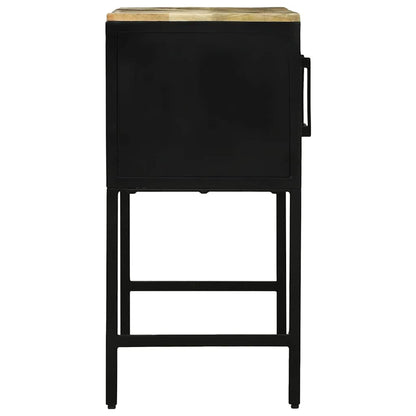 Konsolentisch mit Tür Braun 100 x 35 x 70 cm massives Mangoholz