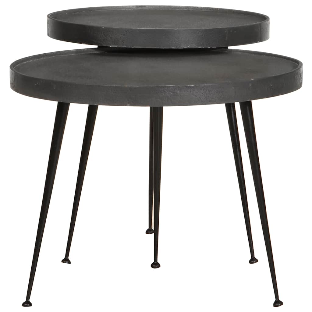 Couchtisch 2 Stk. Schwarz Holzwerkstoff