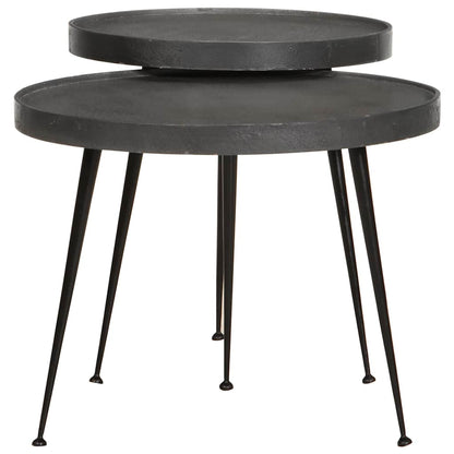 Couchtisch 2 Stk. Schwarz Holzwerkstoff