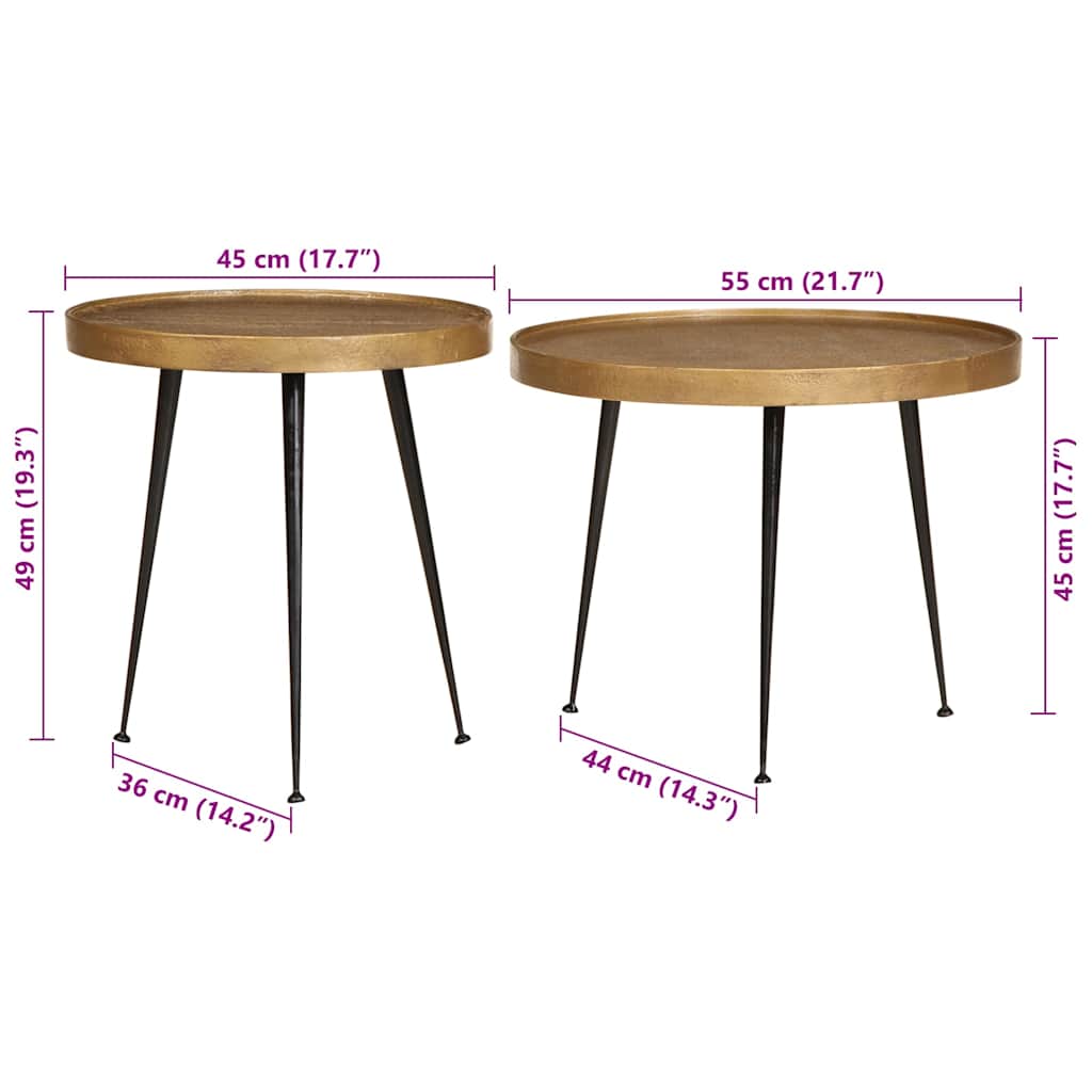 Couchtisch 2 Stk. Golden Holzwerkstoff golden, black