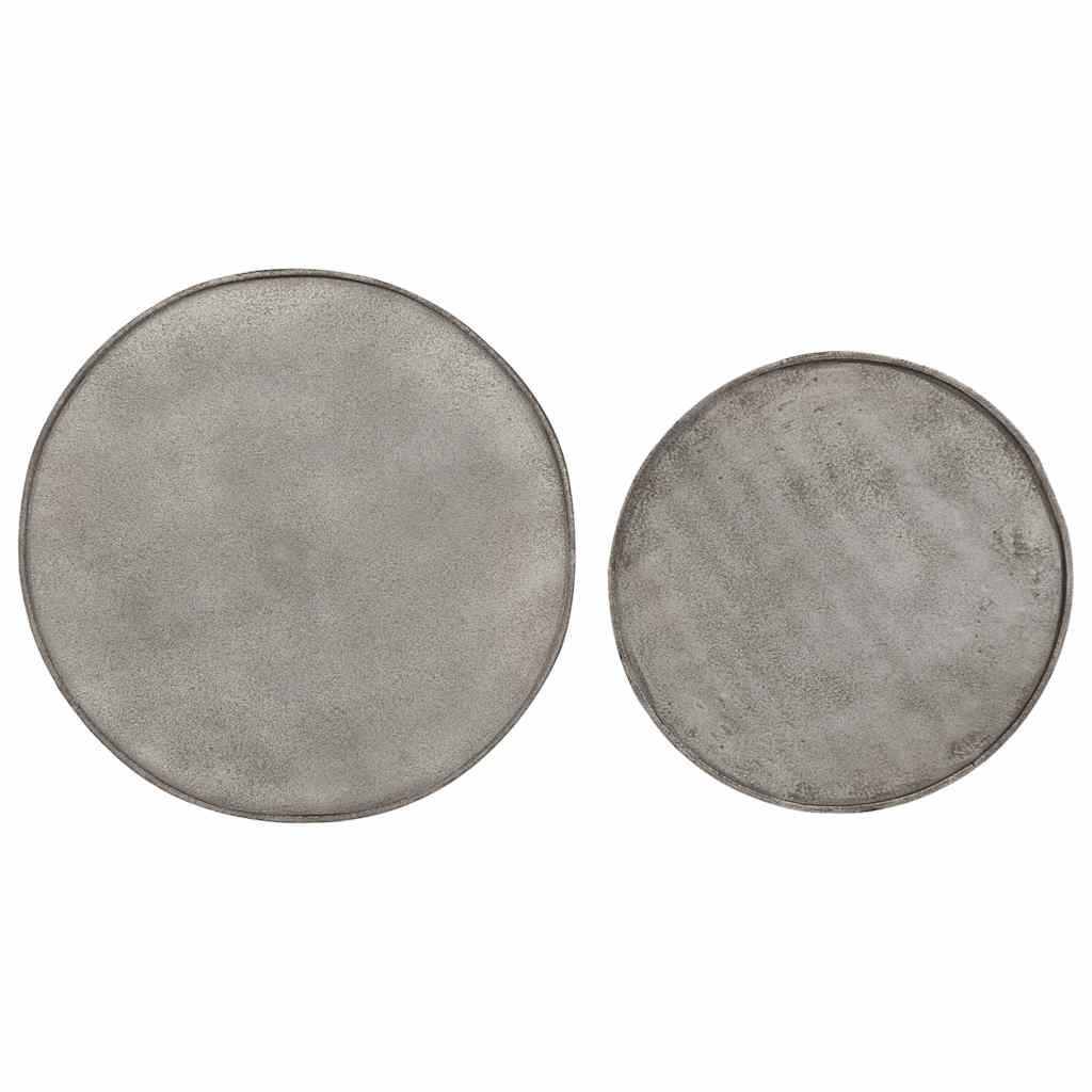 Couchtisch 2 Stk. Silbern Holzwerkstoff silver,black