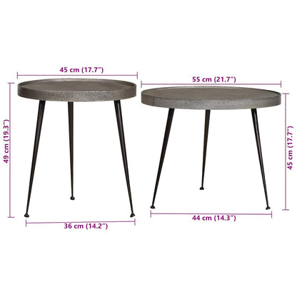 Couchtisch 2 Stk. Silbern Holzwerkstoff silver,black