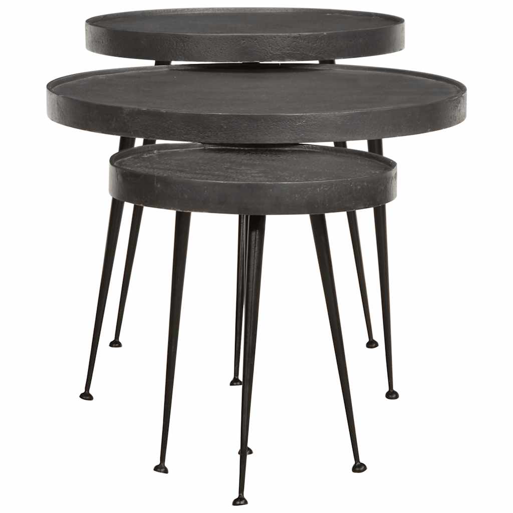 Couchtisch 3 Stk. Schwarz Holzwerkstoff