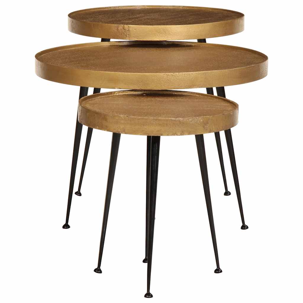 Couchtisch 3 Stk. Golden Holzwerkstoff golden, black