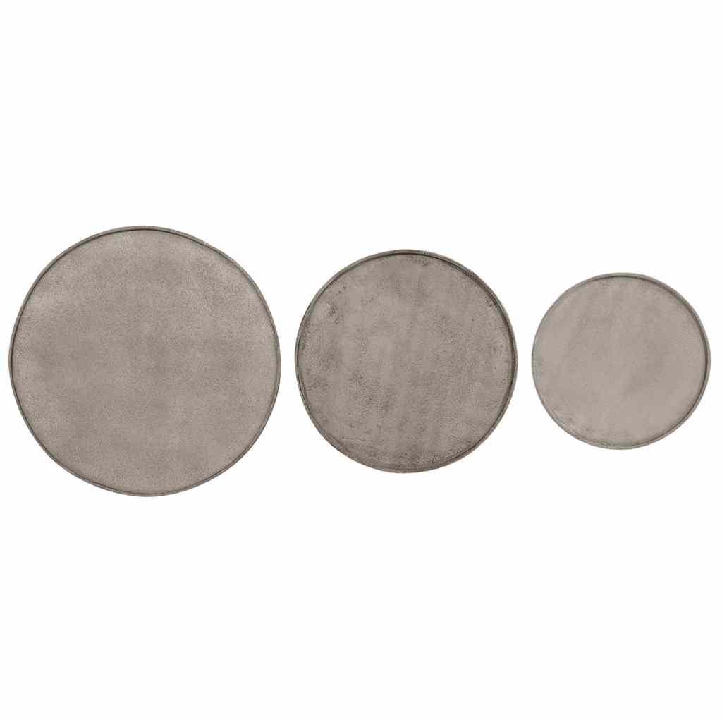 Couchtisch 3 Stk. Silbern Holzwerkstoff silver, black