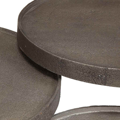 Couchtisch 3 Stk. Silbern Holzwerkstoff silver, black