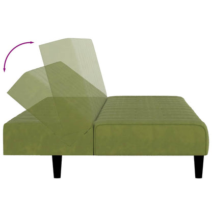 Schlafsofa 2-Sitzer Hellgrün Samt