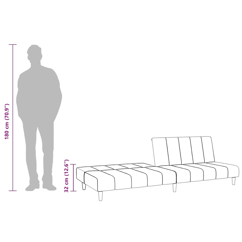 Schlafsofa 2-Sitzer Rosa Samt