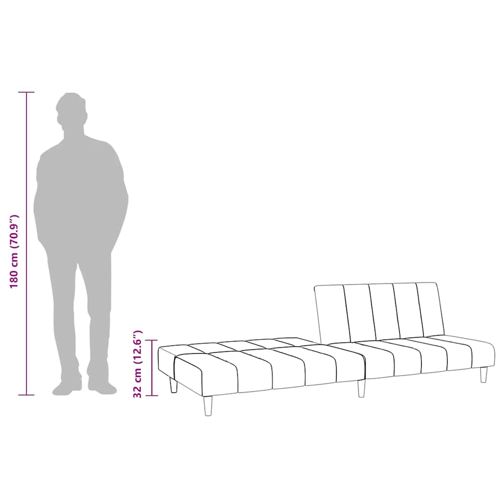 Schlafsofa 2-Sitzer Gelb Samt