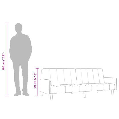 Schlafsofa 2-Sitzer Creme Samt