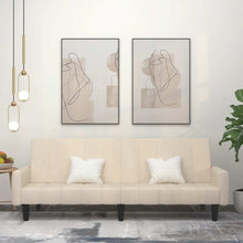 Schlafsofa 2-Sitzer Creme Samt