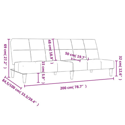 Schlafsofa 2-Sitzer Stoff ohne Armlehne ohne Fußstütze