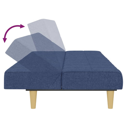 Schlafsofa 2-Sitzer Blau Stoff