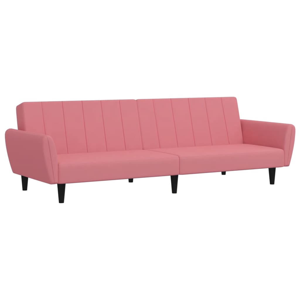 Schlafsofa 2-Sitzer Rosa Samt