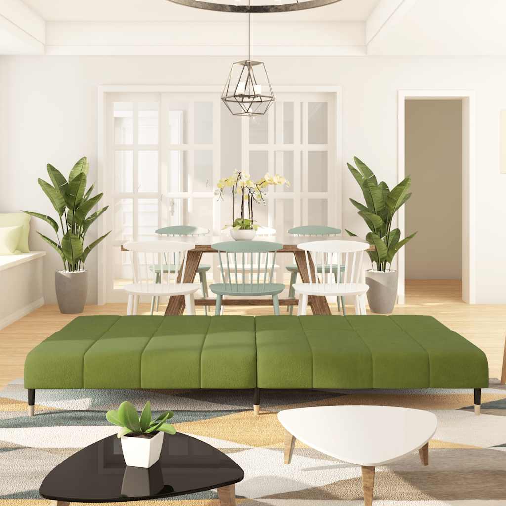 Schlafsofa 2-Sitzer Hellgrün Samt