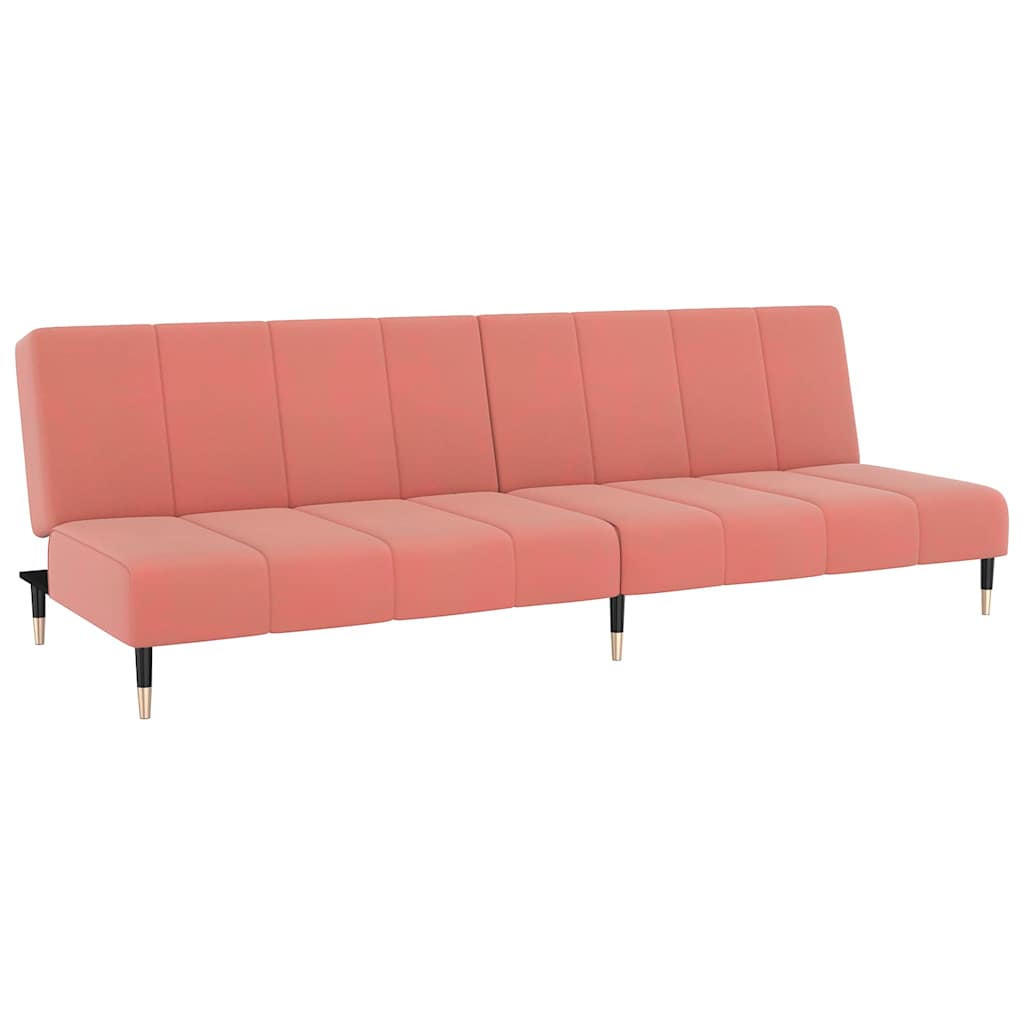 Schlafsofa 2-Sitzer Rosa Samt