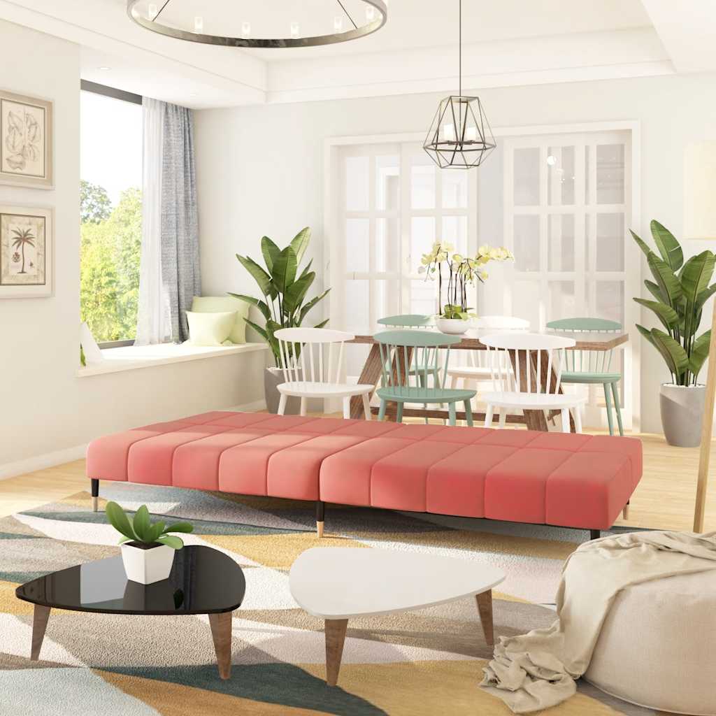 Schlafsofa 2-Sitzer Rosa Samt