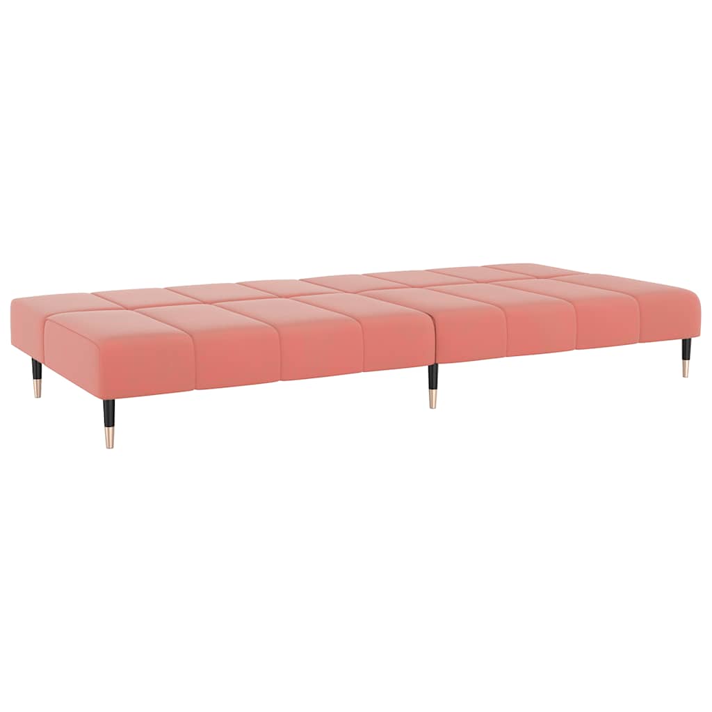 Schlafsofa 2-Sitzer Rosa Samt