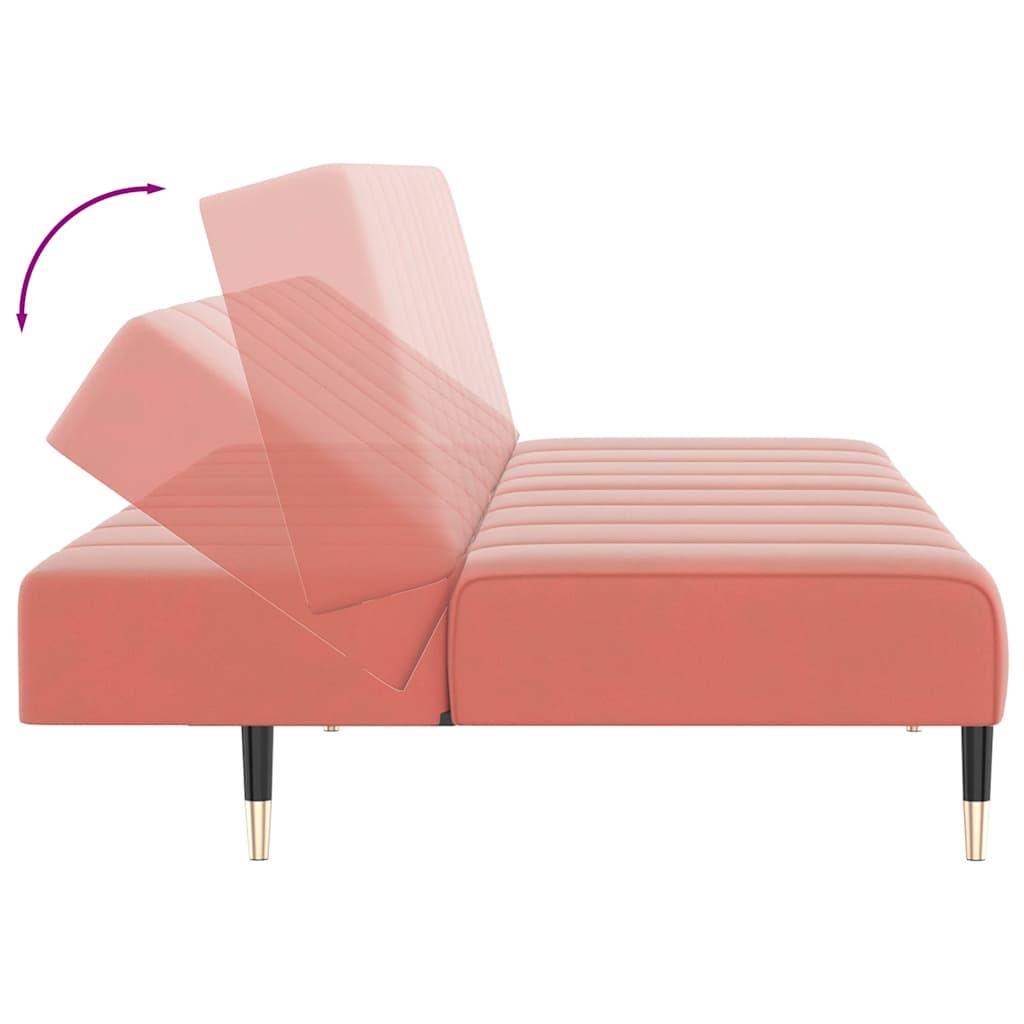 Schlafsofa 2-Sitzer Rosa Samt