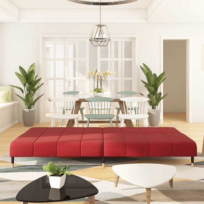 Schlafsofa 2-Sitzer Weinrot Samt