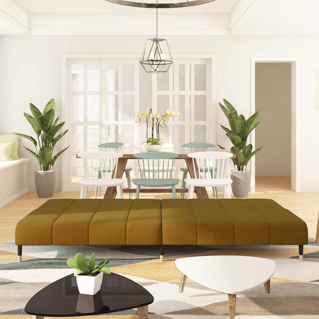 Schlafsofa 2-Sitzer Braun Samt