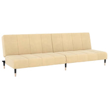 Schlafsofa 2-Sitzer Creme Samt