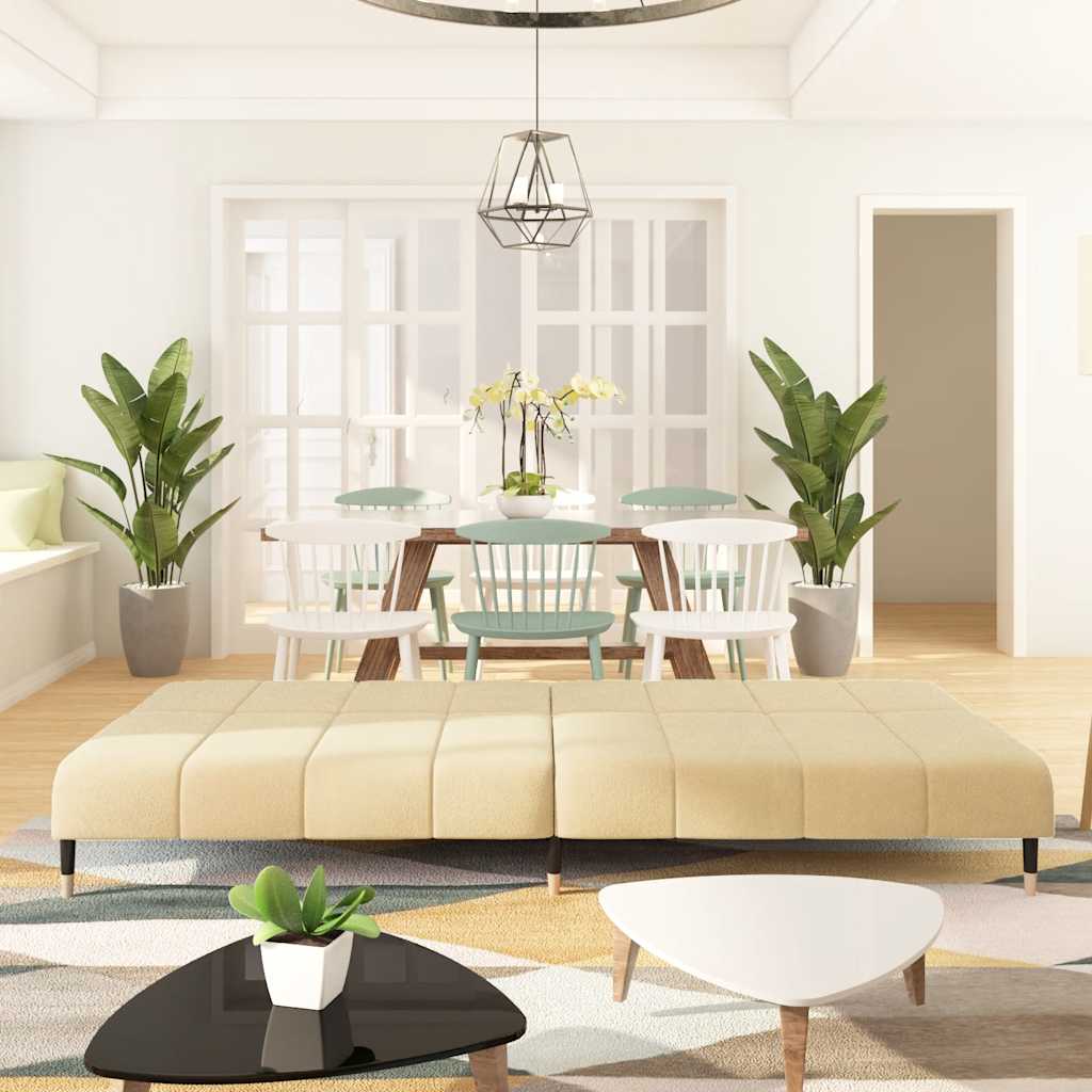 Schlafsofa 2-Sitzer Creme Samt