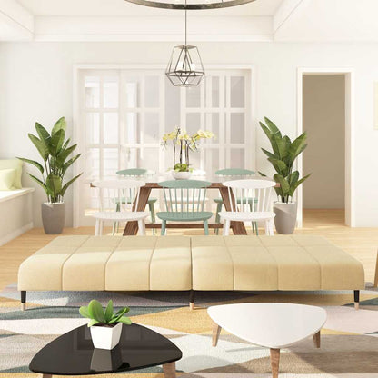 Schlafsofa 2-Sitzer Creme Samt