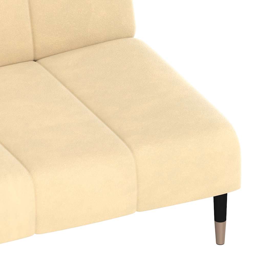 Schlafsofa 2-Sitzer Creme Samt