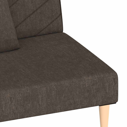Schlafsofa 2-Sitzer mit 2 Kissen Braun Stoff