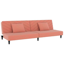 Schlafsofa 2-Sitzer mit 2 Kissen Rosa Samt